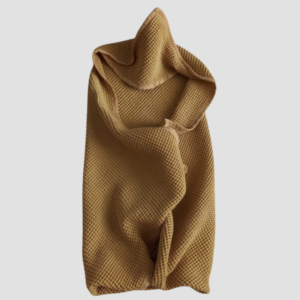 Cape de bain + gant de toilette - 100% coton - teinture botanique 100 % naturel- couleur vert