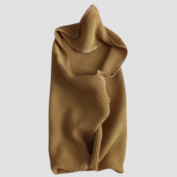 Cape de bain + gant de toilette - 100% coton - teinture botanique 100 % naturel- couleur vert