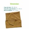 Cape de bain bébé vert olive en coton gaufré nid d’abeille accompagnée de son gant de toilette assorti, douce et absorbante pour la sortie du bain.