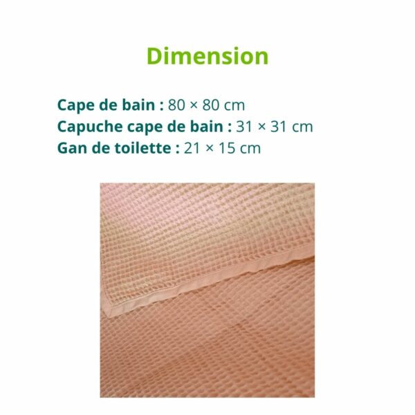 Cape de bain bébé vieux rose en coton gaufré nid d'abeille et teinture végétale naturelle par Linen Color.