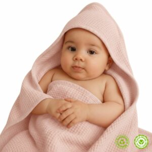 Cape de bain pour bébé – tissus 100 gaufré % coton, teint naturellement Offrez à votre bébé douceur et bien-être après le bain avec la cape de bain LINEN COLOR, confectionnée à la main en coton gaufré nid d’abeille. Naturelle, biodégradable et ultra-absorbante, elle sèche rapidement tout en respectant la peau délicate de bébé. Ses couleurs douces et apaisantes sont issues d’une teinture 100 % végétale et sûre, sans produits chimiques ni métaux lourds. Une création artisanale, saine et écoresponsable, pensée pour le confort de bébé et le respect de la planète.