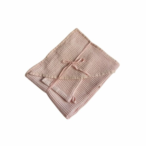 Sortie de bain Bébé couleur rose pastel Linen Color (3) Sortie de bain
