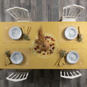 Coffret linge de table coton teinture naturelle Jaune Moutarde Doré – LINEN COLOR