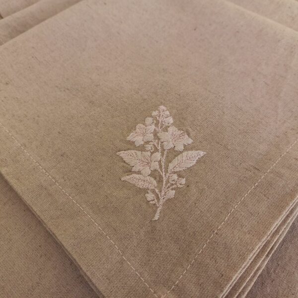 serviette-de-table-lin-coton-grège-linen-color (2) Serviette de table lin coton teinture végétale Grège – LINEN COLOR