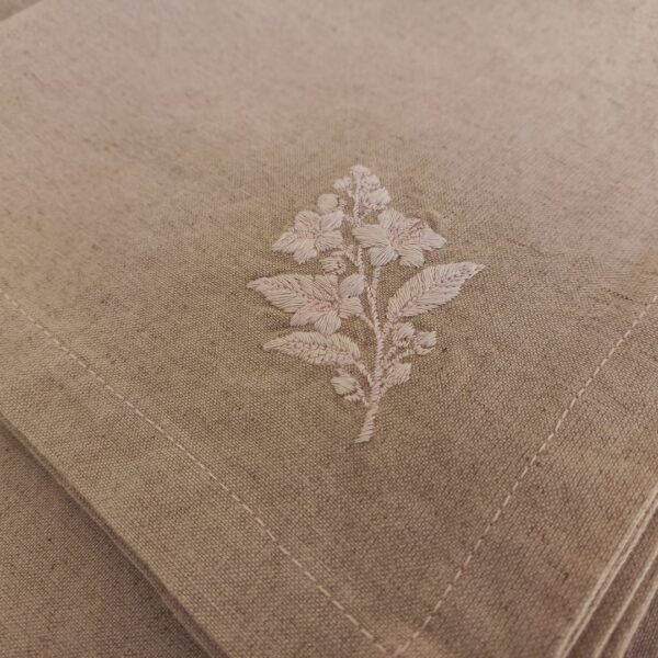 serviette-de-table-lin-coton-grège-linen-color (3) Serviette de table lin coton teinture végétale Grège – LINEN COLOR