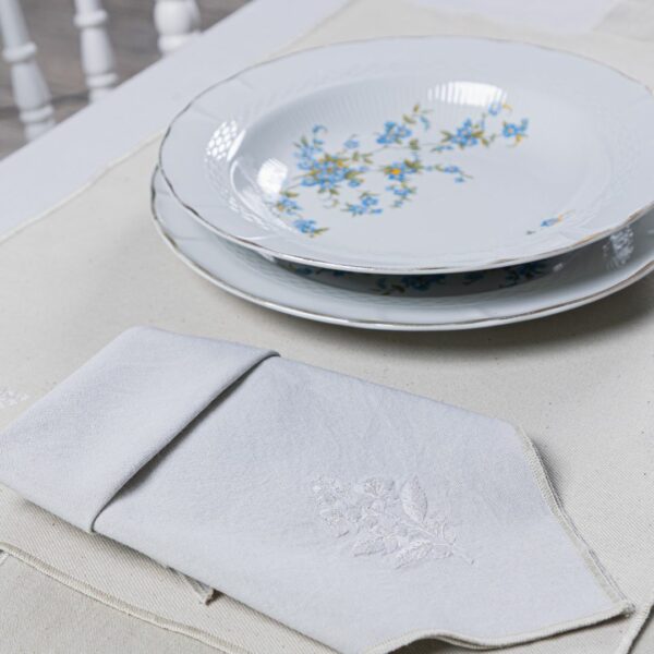Serviette de table coton teinture végétale Gris Clair – LINEN COLOR
