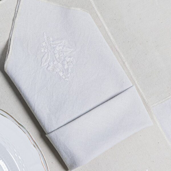 Serviette de table coton teinture végétale Gris Clair – LINEN COLOR
