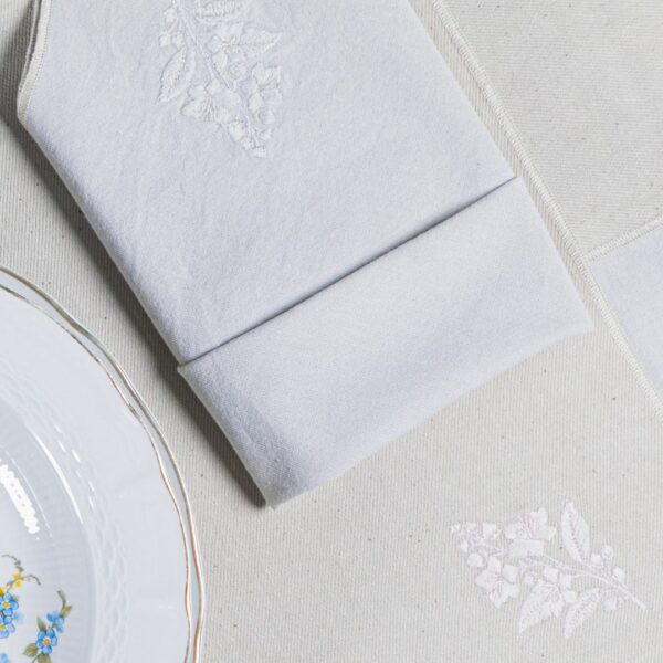 Set de table denim coton teinture végétale Gris Clair – LINEN COLOR