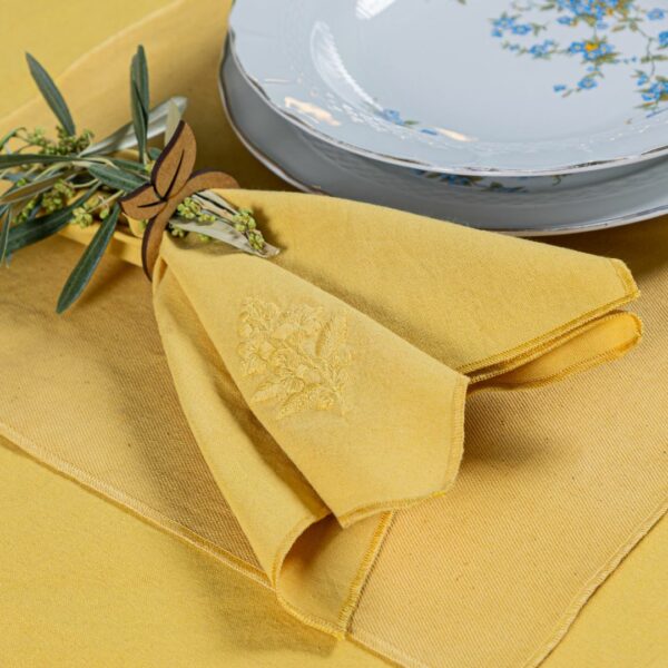 seviette-de-table-toile-de-coton-teinture-naturelle-jaune-moutarde-doré-linen-color (2) Serviette de table toile de coton teinture naturelle Jaune Moutarde Doré – LINEN COLOR